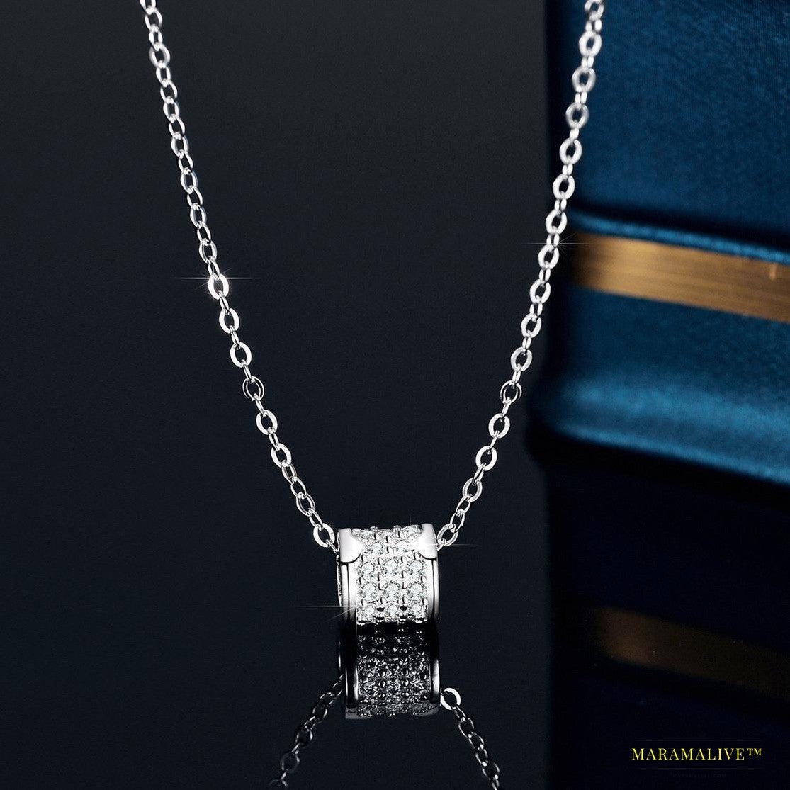 Women's Luxury Sterling Silver Moissanite Necklace - Unique Designer Alternative Jewelry