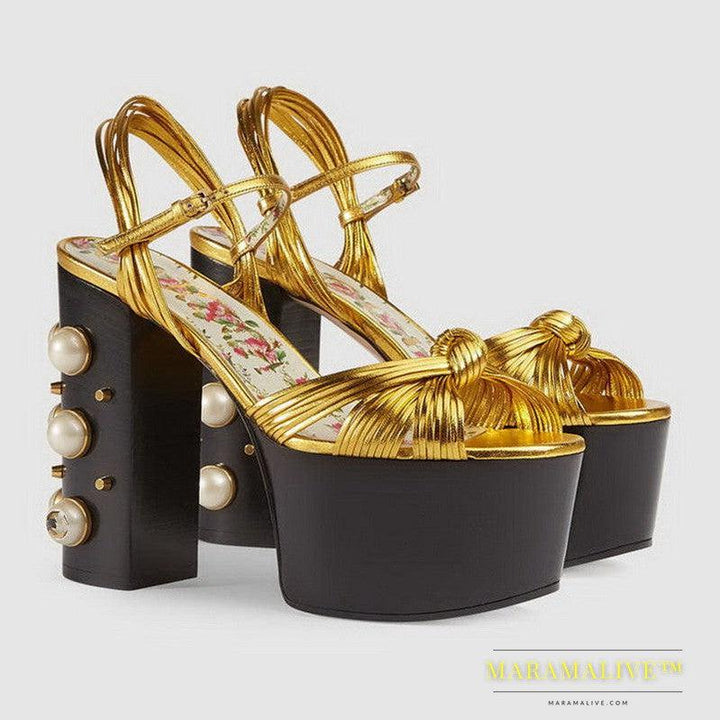 Women's New Platform Studded High Heel Sandals