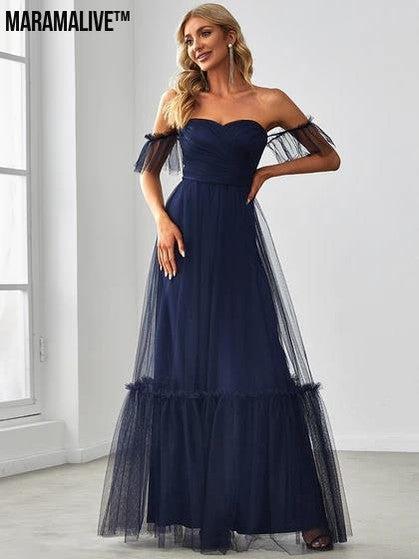 Women's Off-shoulder Tube Top Evening Dress