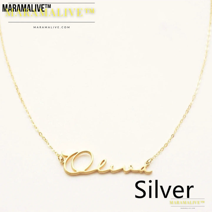 Women's Personalized Name 18k Gold Necklace