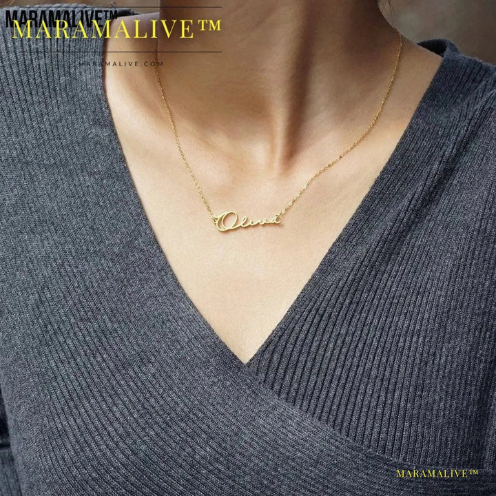 Women's Personalized Name 18k Gold Necklace