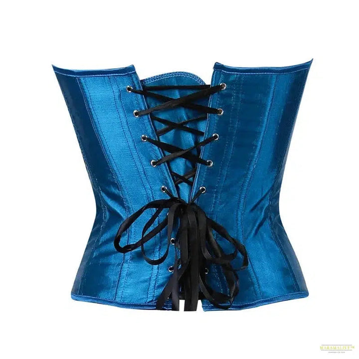 Women's Sexy Corset with Feather Lace Up Satin Overbust Bustier Top Ladies Shaper Peacock Floral Princess Costumes