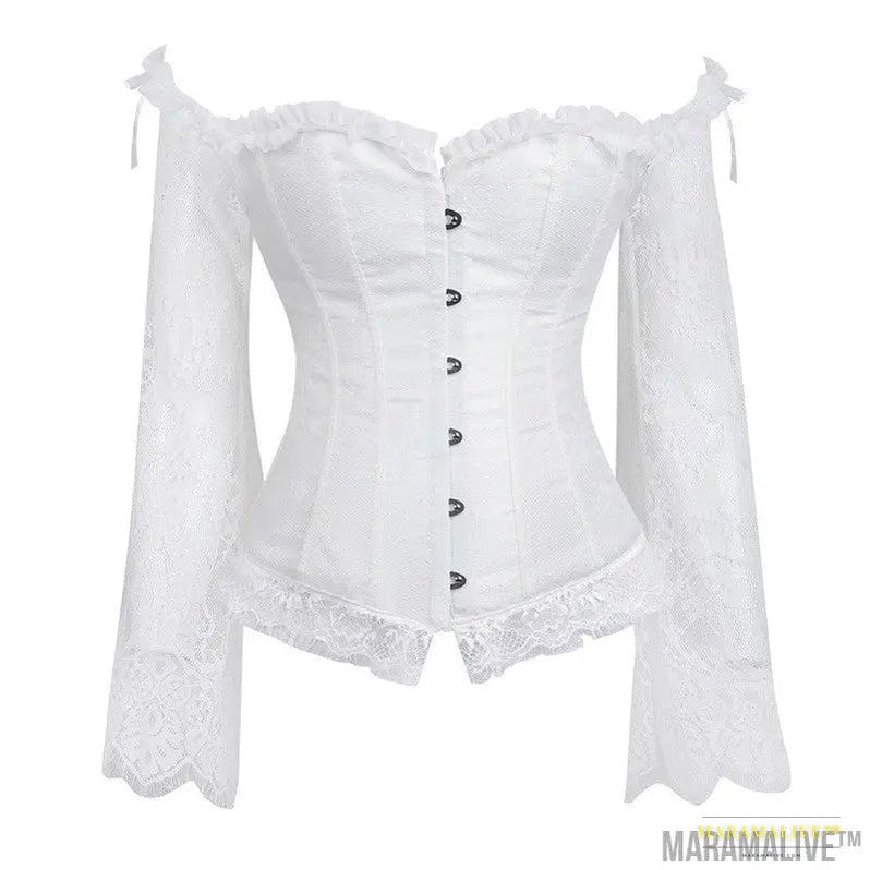 Women's Steampunk Gothic Lace Corset Bustier Top