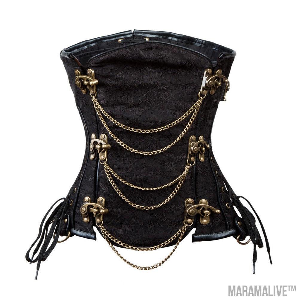 Women's Steampunk Metal Chain Punk Shapewear Corset