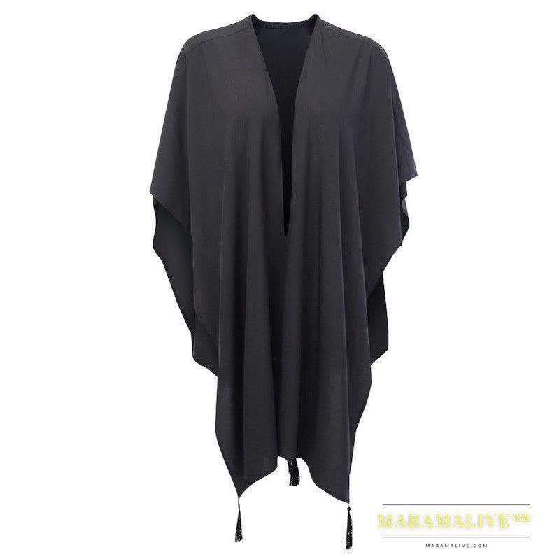 Women's V-neck Loose Cloak Top