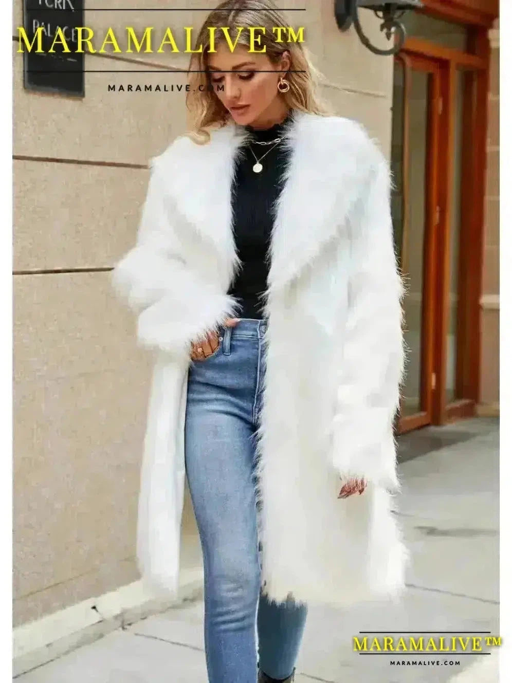 Women's Warm Faux Fox Fur Long Coat Winter Jackets Leisure Long Jacket Windbreaker Women Thick Fluffy Luxury Outerwear