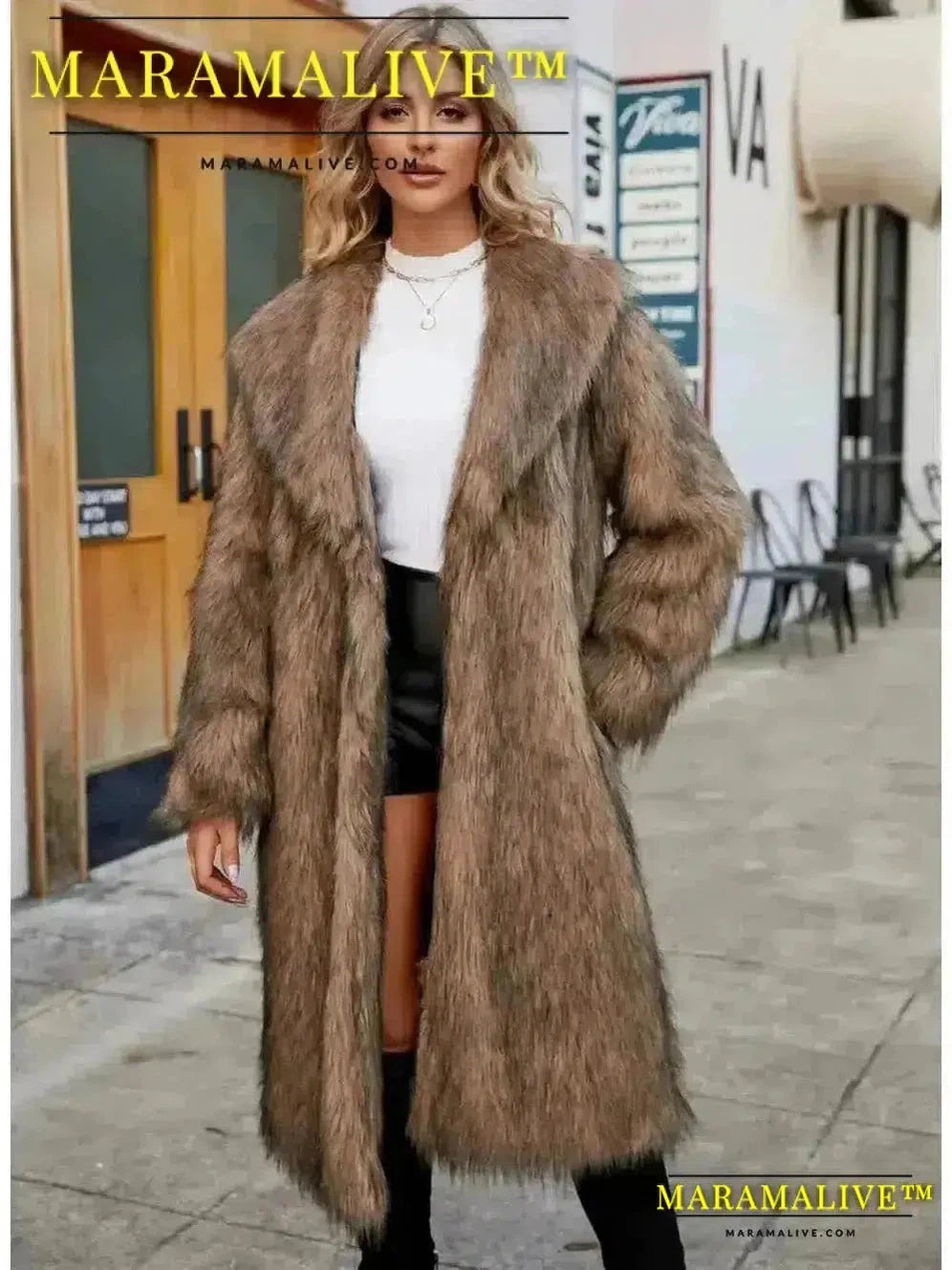 Women's Warm Faux Fox Fur Long Coat Winter Jackets Leisure Long Jacket Windbreaker Women Thick Fluffy Luxury Outerwear