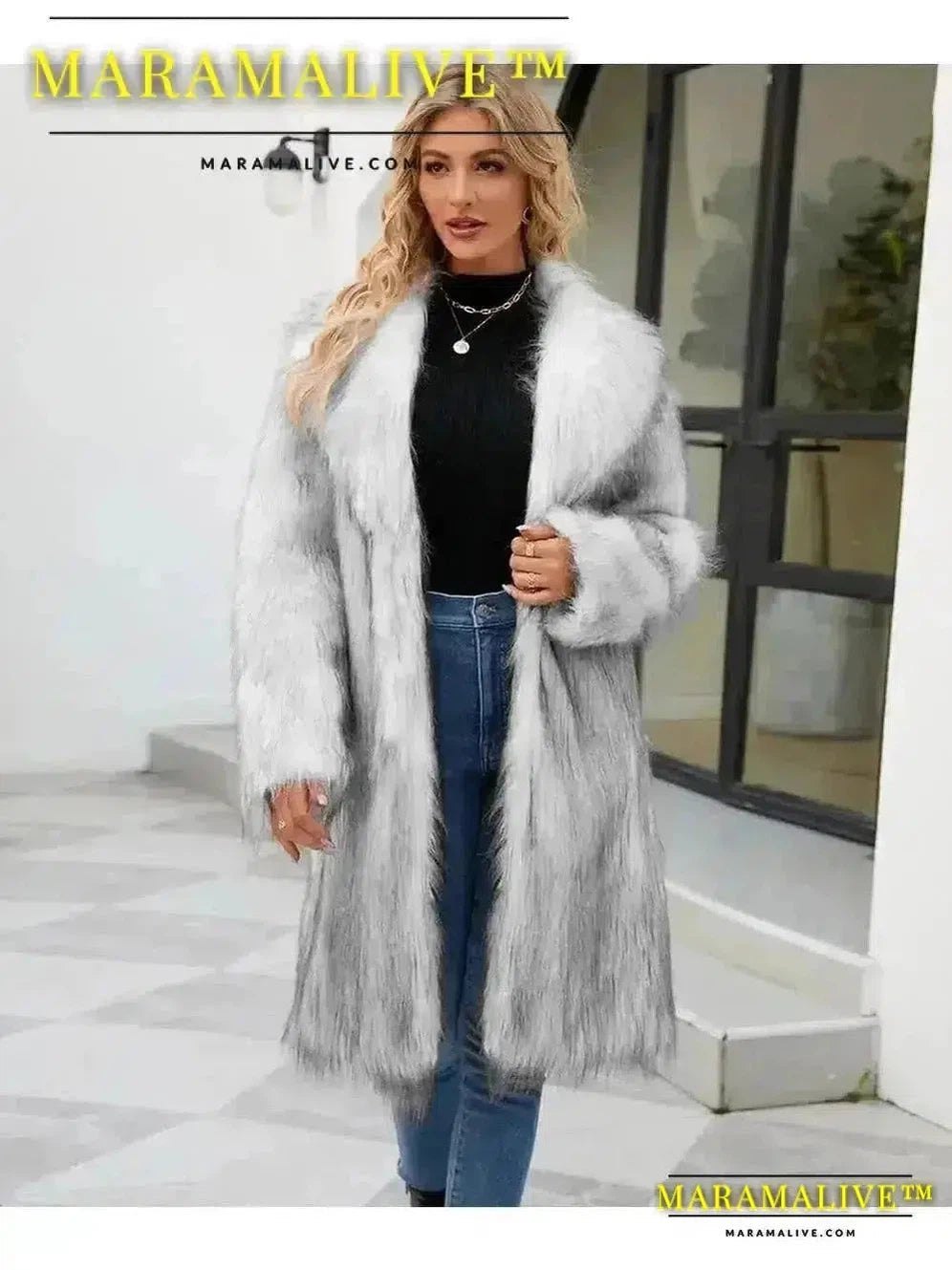 Women's Warm Faux Fox Fur Long Coat Winter Jackets Leisure Long Jacket Windbreaker Women Thick Fluffy Luxury Outerwear