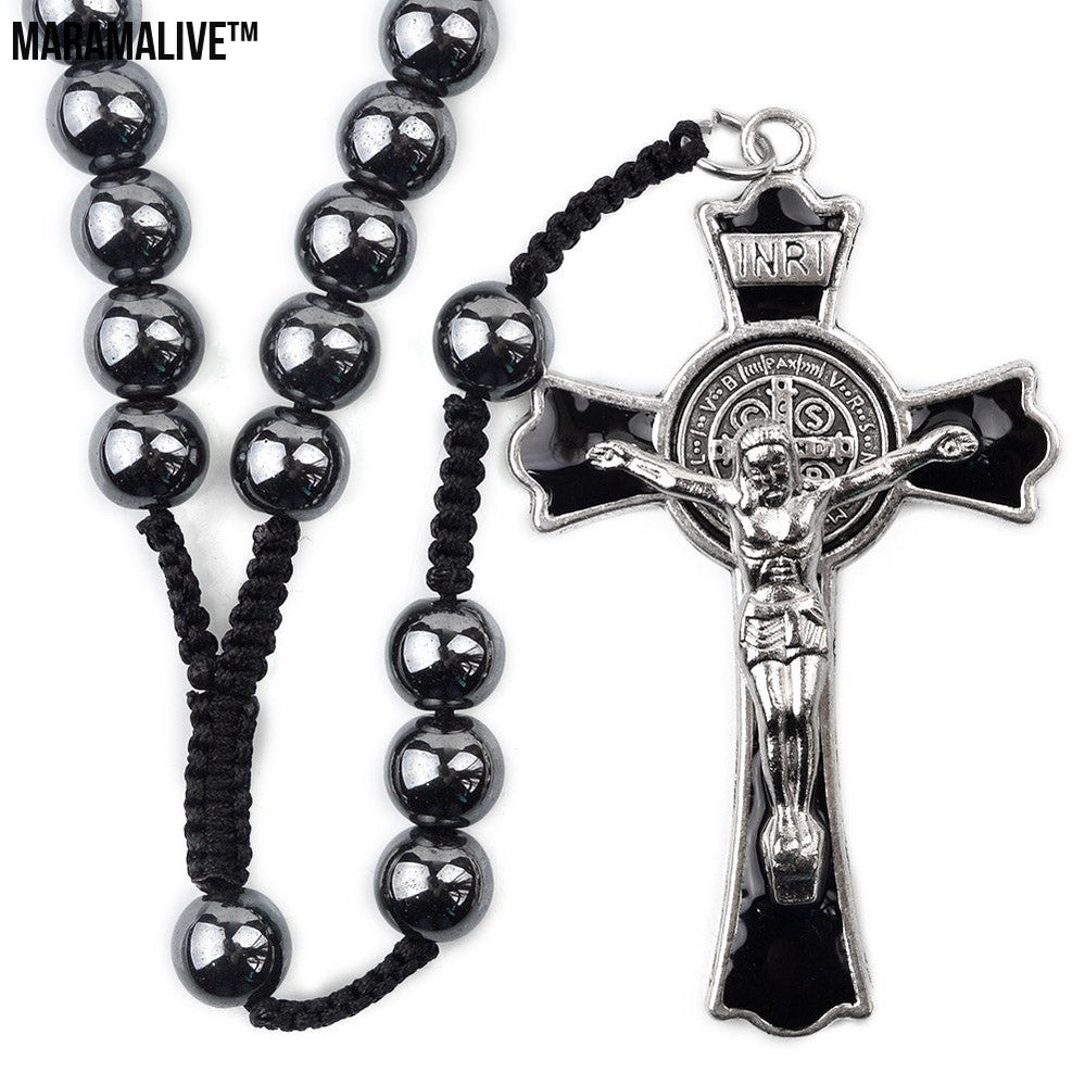 Woven Men's High End Religious Rosary Necklace