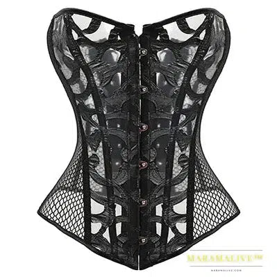 X New Steampunk Steel Boned Lace up Back Sexy Body Bustier Overbust Corset Women Waist Cincher Corsets Black Plus Size S-6XL