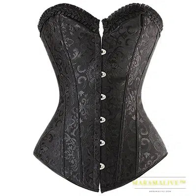 X New Steampunk Steel Boned Lace up Back Sexy Body Bustier Overbust Corset Women Waist Cincher Corsets Black Plus Size S-6XL