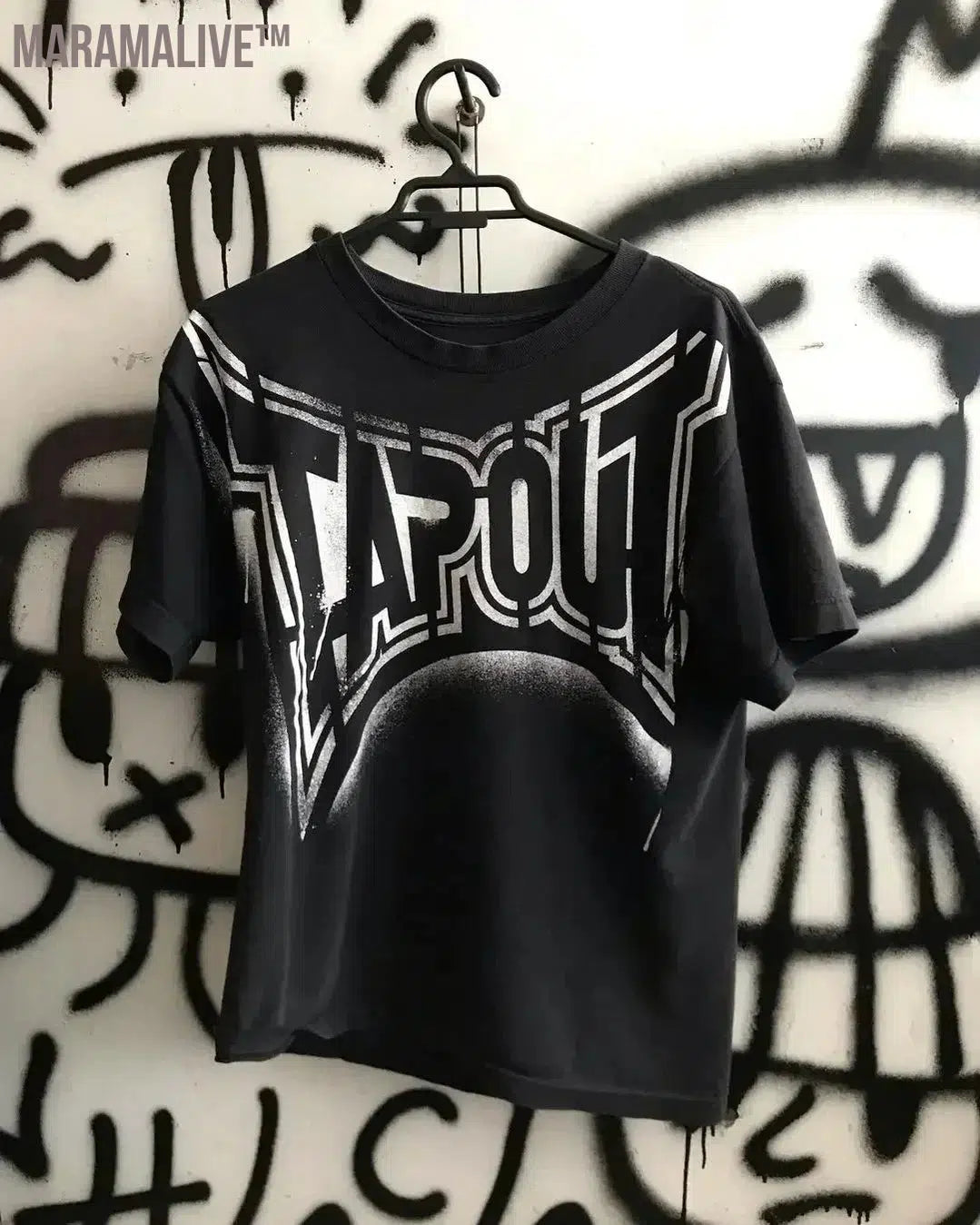 Y2K Tshirt New Harajuku Retro Wing Printing Oversized Punk Hip Hop T shirt Women Short Sleeved Gothic Clothing Tops Streetwear