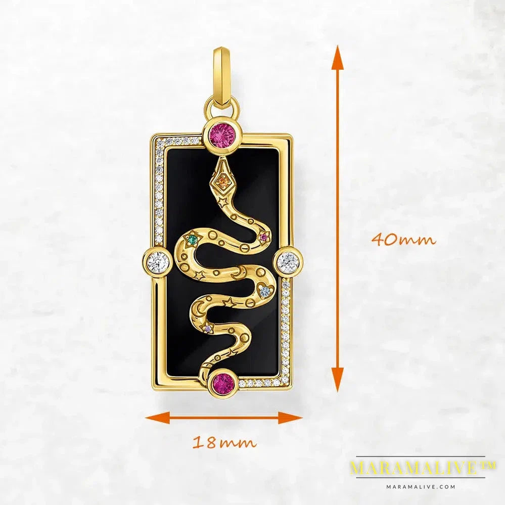 Yellow Gold Plated Pendant Snake Cosmic Talismans Brand New Fine Jewelry Accessories 925 Sterling Silver Bohemia Gift For Woman