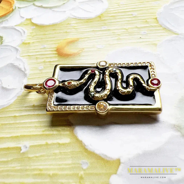 Yellow Gold Plated Pendant Snake Cosmic Talismans Brand New Fine Jewelry Accessories 925 Sterling Silver Bohemia Gift For Woman