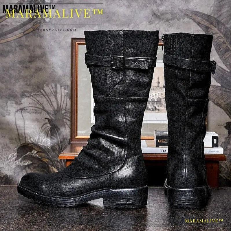 Zip Into Wild Style with Leather Zipper Biker Boots