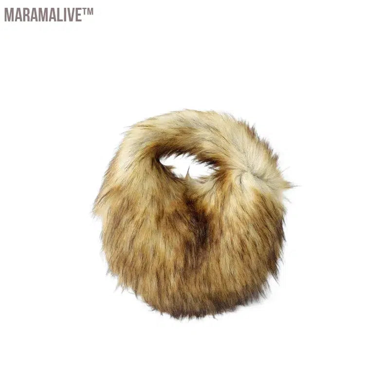 fur hat fluffy bucket hat women's winter warm imitation fur hat