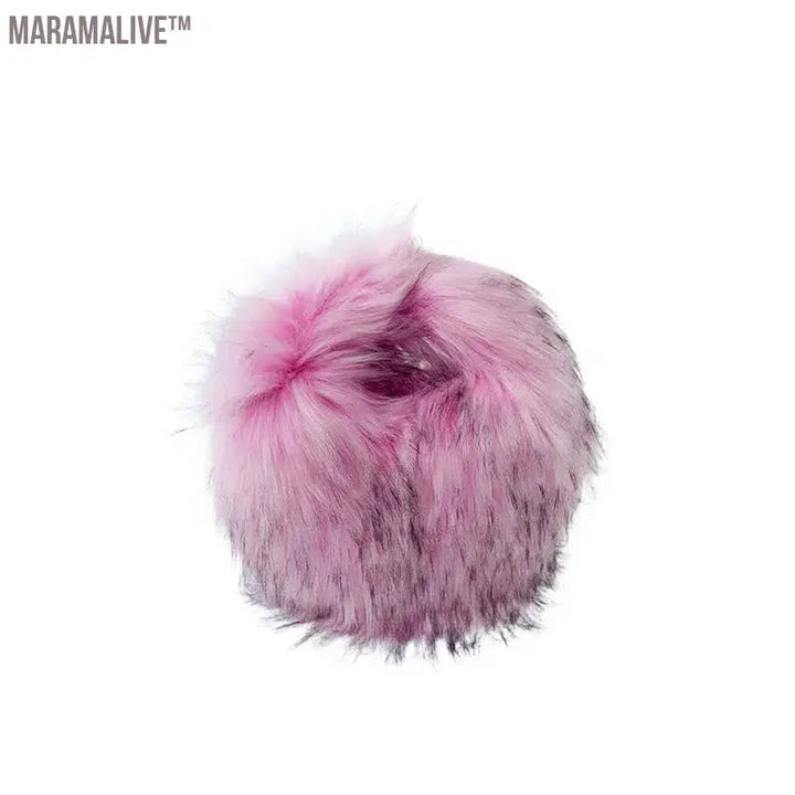 fur hat fluffy bucket hat women's winter warm imitation fur hat