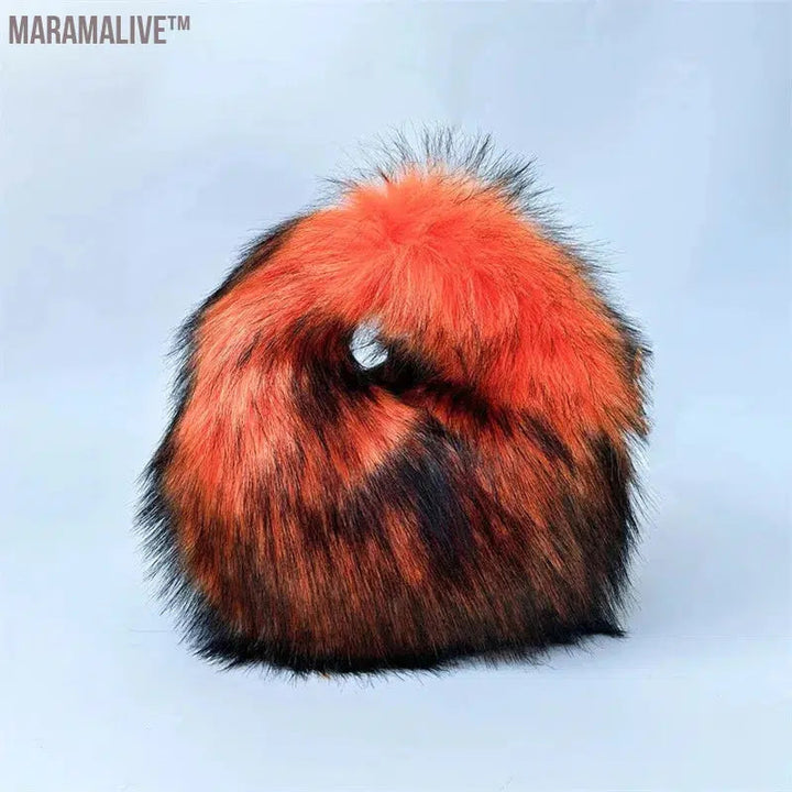 fur hat fluffy bucket hat women's winter warm imitation fur hat