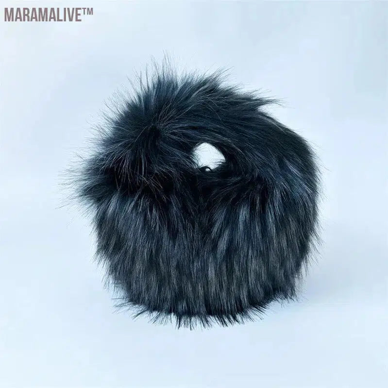 fur hat fluffy bucket hat women's winter warm imitation fur hat