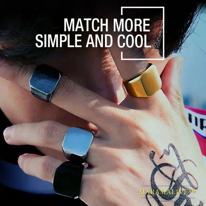 new store 316L Stainless Steel Biker Ring for men High Polished Signet Solid fashion Jewelry