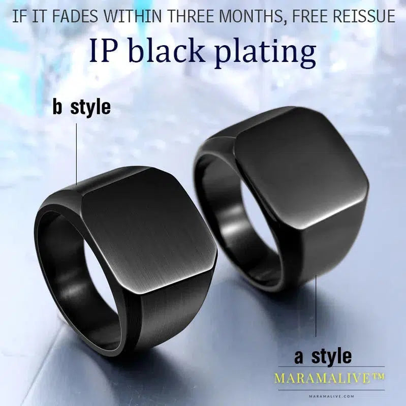 new store 316L Stainless Steel Biker Ring for men High Polished Signet Solid fashion Jewelry