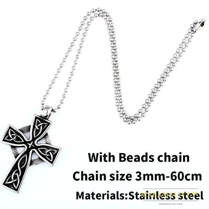 stainless high quality viking Pattern cross pendant necklacet for Men Amulet scandinavian fashion Jewelry