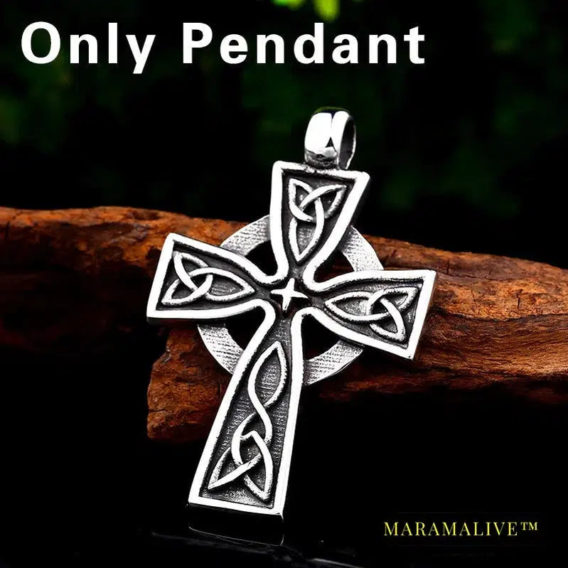 stainless high quality viking Pattern cross pendant necklacet for Men Amulet scandinavian fashion Jewelry