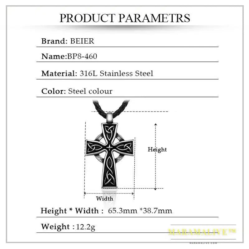 stainless high quality viking Pattern cross pendant necklacet for Men Amulet scandinavian fashion Jewelry