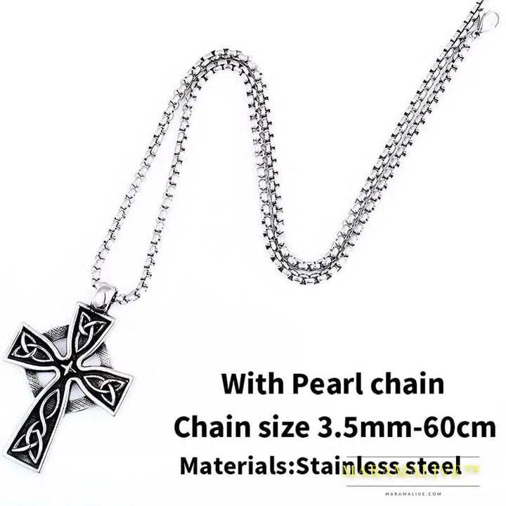 stainless high quality viking Pattern cross pendant necklacet for Men Amulet scandinavian fashion Jewelry