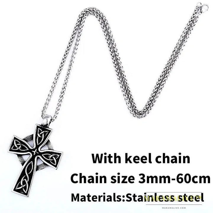 stainless high quality viking Pattern cross pendant necklacet for Men Amulet scandinavian fashion Jewelry